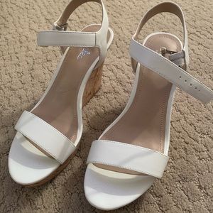 Charles David white wedges